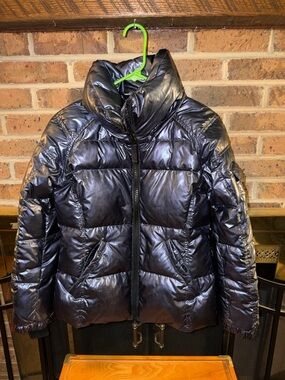 LADIES SMALL GORGEOUS S13 NEW YORK BLUE PUFFER COAT >$150 RETAIL EUC